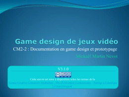 CM2-2 : Documentation en game design et prototypage
