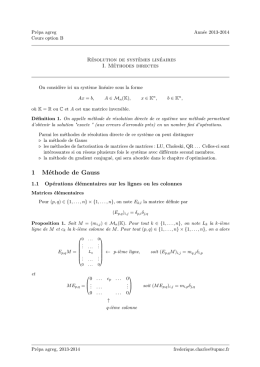 1 Méthode de Gauss