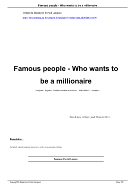 Famous people - Who wants to be a millionaire