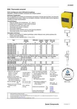 21.610/1 Sauter Components RAK: Thermostat universel