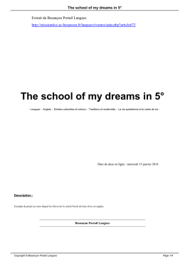 The school of my dreams in 5° - missiontice.ac