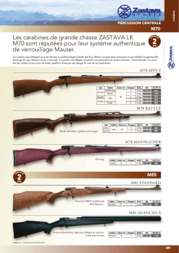 Les carabines de grande chasse ZASTAVA LK M70 sont