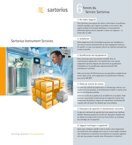 Sartorius Instrument Services forces du Service Sartorius