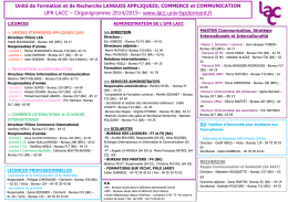 Organigramme UFR LACC 2014/2015
