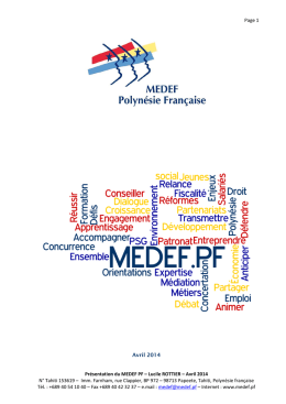 Presentation MEDEF PF_Avril 2014