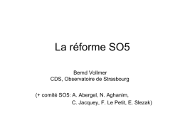 La réforme SO5