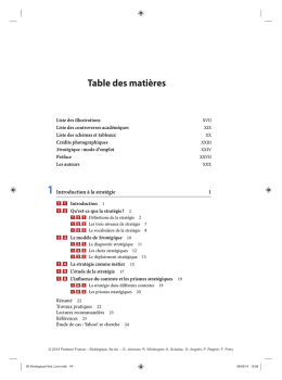 Table des matières détaillée