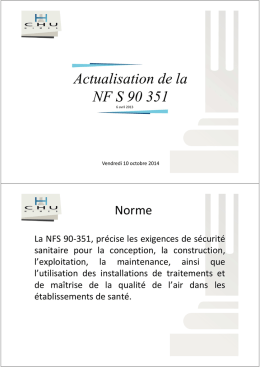 Actualisation de la norme NFS 90 351 [Mode de - CClin Sud-Est
