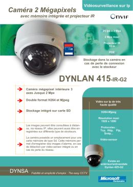 Fiche camera Dynlan 415 IR-G2-2 pages 590 Kb - 29