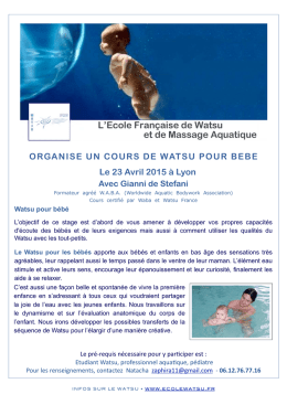 WATSU BB Lyon 2015 - Ecole Française de Watsu