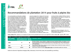 Recommandations de plantation 2014