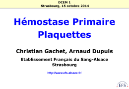 DCEM1.2014.10.15.Hémostase Primaire Plaquettes.CG.AD