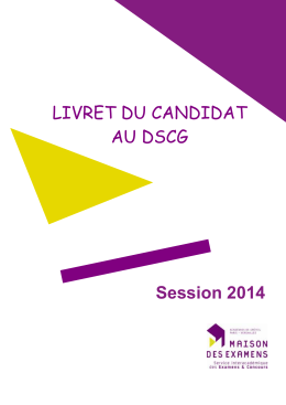 Livret du candidat DSCG 2014