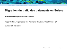 Migration du traffic des paiements suisse