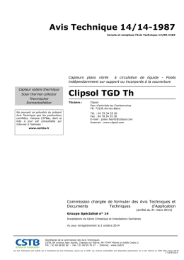 Avis Technique 14/14-1987 Clipsol TGD Th
