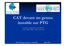 1 CAT devant un genou instable sur PTG Grenoble