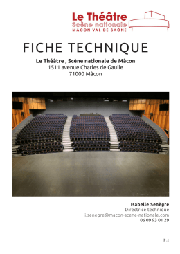 Fiche Technique 2013 - Le Théâtre, scène nationale
