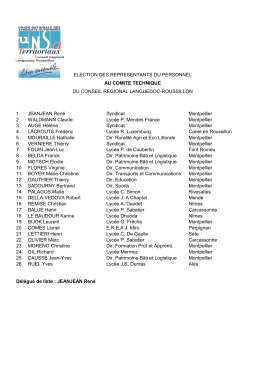 Listes UNSA - UNSA Territoriaux du Conseil Régional Languedoc