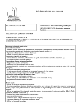 fichedeposte_DRH_SEC ADT - Université de la Polynésie Française