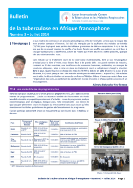 Bulletin de la tuberculose en Afrique francophone