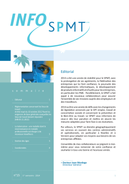 Info SPMT – 1er semestre 2014 - N° 15