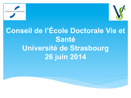 26 juin 2014 - École doctorale des Sciences de la Vie et de la Santé