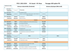 PCSI 1 2013-2014 M. Aussel – M. Kious Passages ADS option PSI
