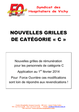 Reclassement catégorie " C " - Syndicat Force Ouvrière Vichy