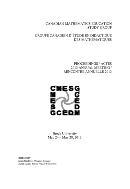canadian mathematics education study group groupe canadien d