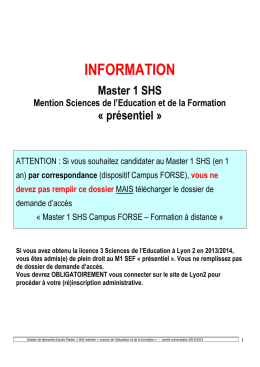 INFORMATION - ispef - Université Lumière Lyon 2