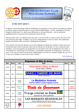 février - Bienvenue au Rotary Club Mulhouse Europe