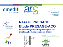 Étude PRESAGE - Agence Régionale de Santé