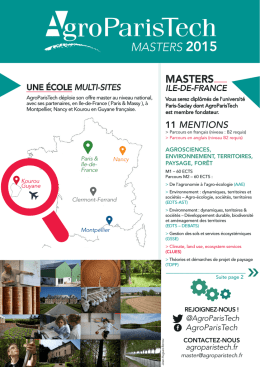 MASTERS 2015 - AgroParisTech