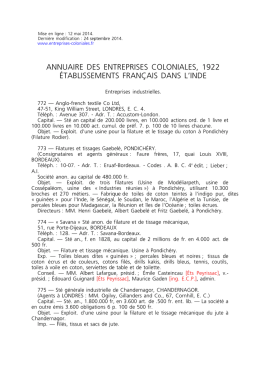 AEC 1922-Inde (TEXTE) - Les entreprises coloniales françaises
