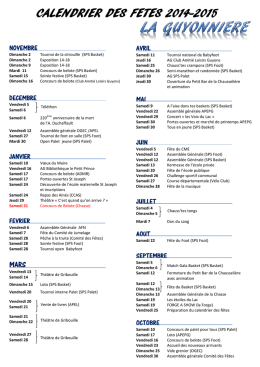 calendrier des fetes 2014-2015 - Comité des fêtes la Guyonnière