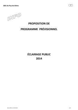 proposition de programme prévisionnel éclairage public 2014