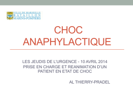 Le choc anaphylactique