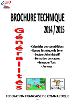 Brochure zone SE Généralités 2014-2015 - Zone Sud
