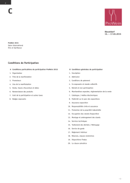 Conditions de Participation