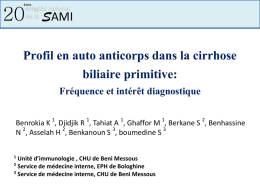 Profil en auto anticorps dans la cirrhose biliaire primitive