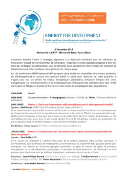 Programme détaillé conférence AFD-PROPARCO-EUDN