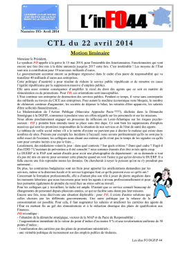 CTL du 22 avril 2014