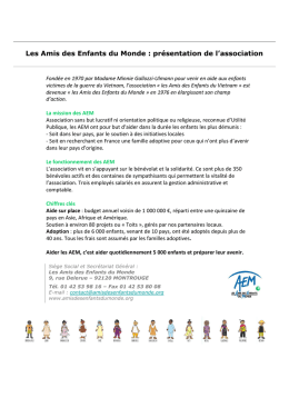 Dossier presentation notaires - Les Amis des Enfants du Monde