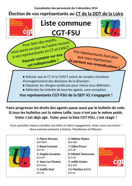 Affiche CGT-FSU DDT 42
