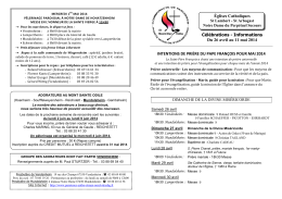 Informations Du 26 avril au 11 mai 2014 INTENTIONS DE PRIÈRE