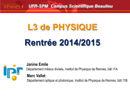 Présentation de rentrée - Université de Rennes 1
