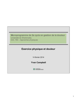 Exercice physique et douleur - Institut de Kinésiologie du Québec