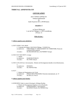Convocations du Tribunal administratif (première chambre) PDF