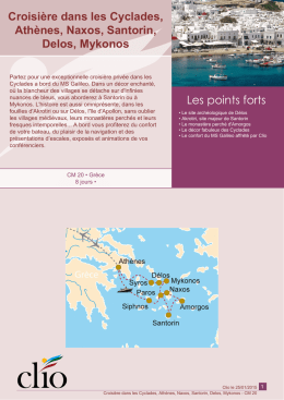 Croisière dans les Cyclades, Athènes, Naxos, Santorin, Delos
