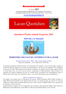 LQ 463 - Lacan Quotidien
